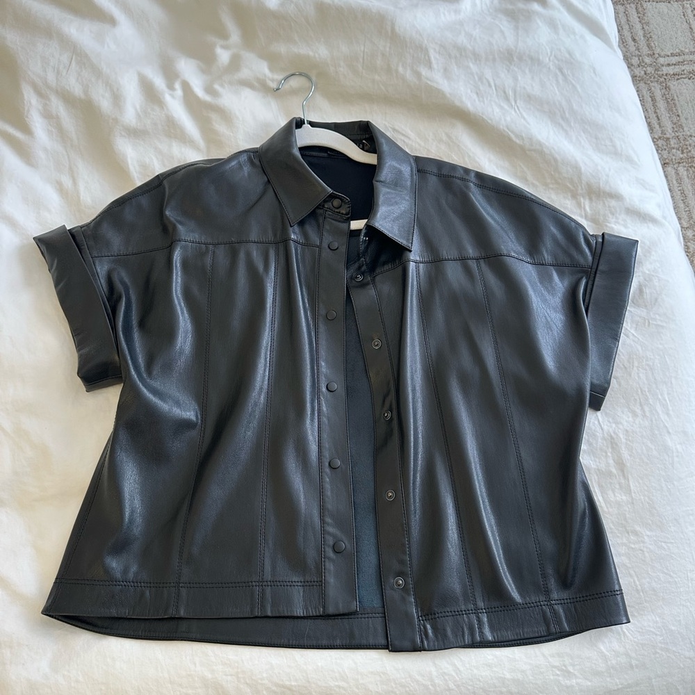 Alice + Olivia Classic Black Leather Jacket